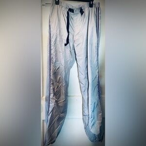 Uniqlo Purple Fleece-lined and Lt Gray Outer Shell Slicker Pants.